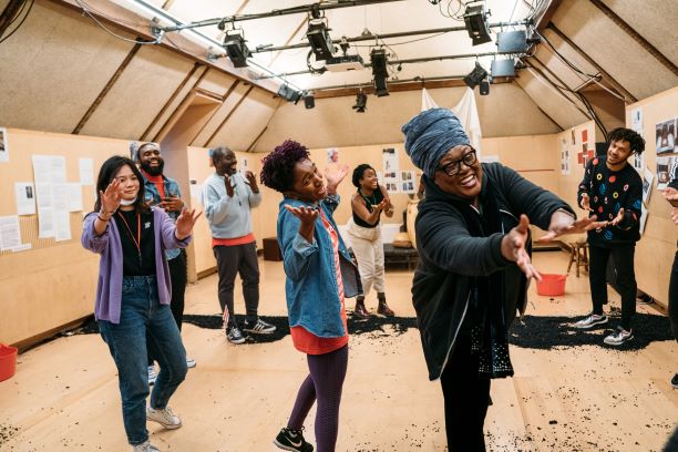 The company rehearsals 'The High Table' by Temi Wilkey Bush Theatre. Photo Helen Murray.