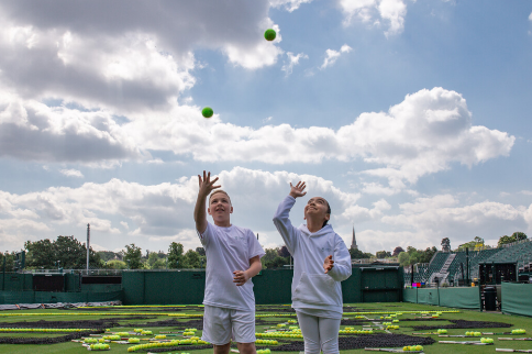 Giant Mosaic created on Wimbledon Court 
