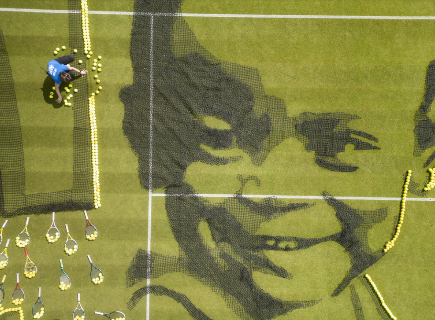 Giant Mosaic created on Wimbledon Court