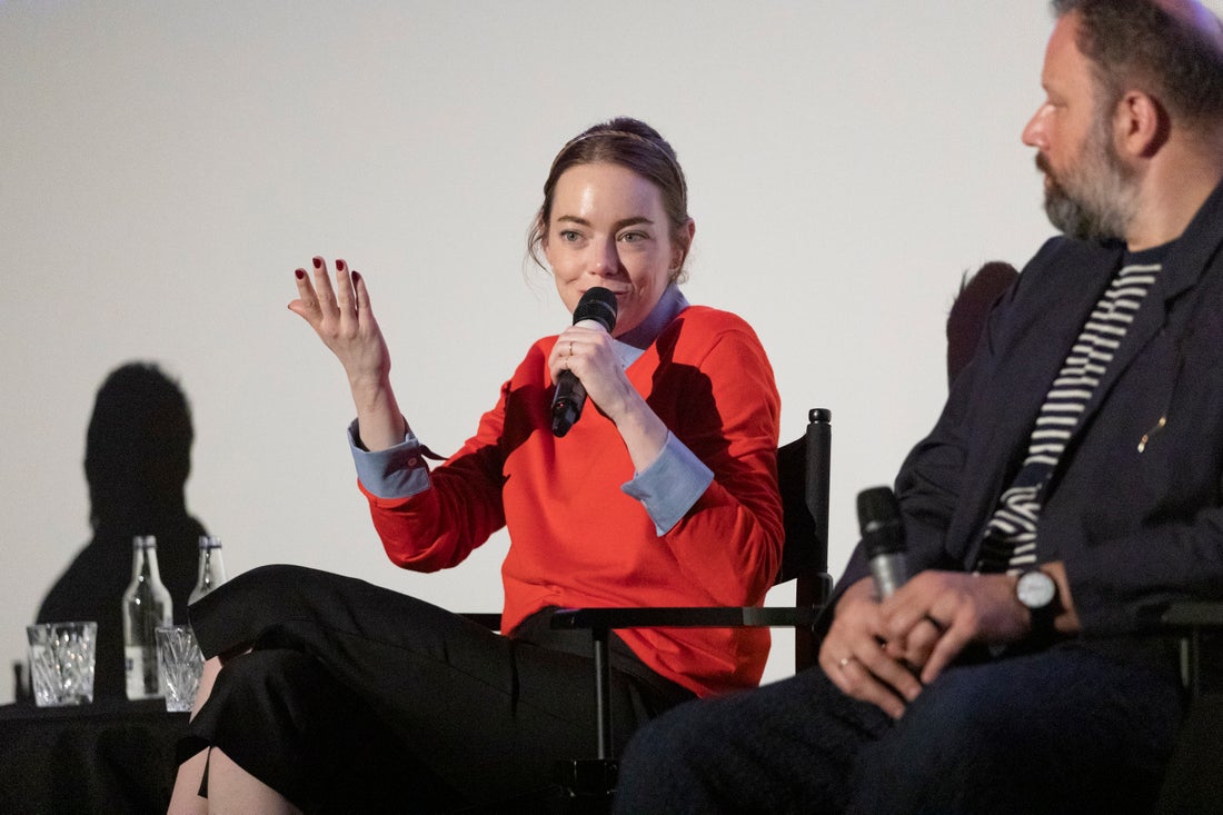 Emma Stone, Jesse Plemons and director Yorgos Lanthimos attend Kinds of Kindness Special Screening in London